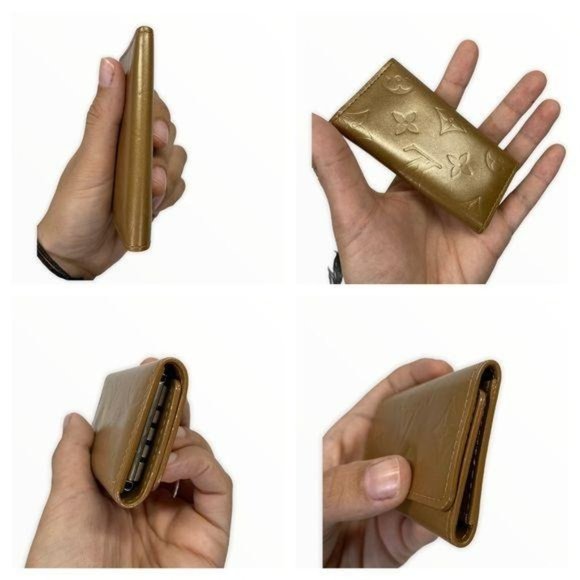 Authentic Louis Vuitton Wallet Keychain Vernis Gold LV Vintage - Picture 3 of 10